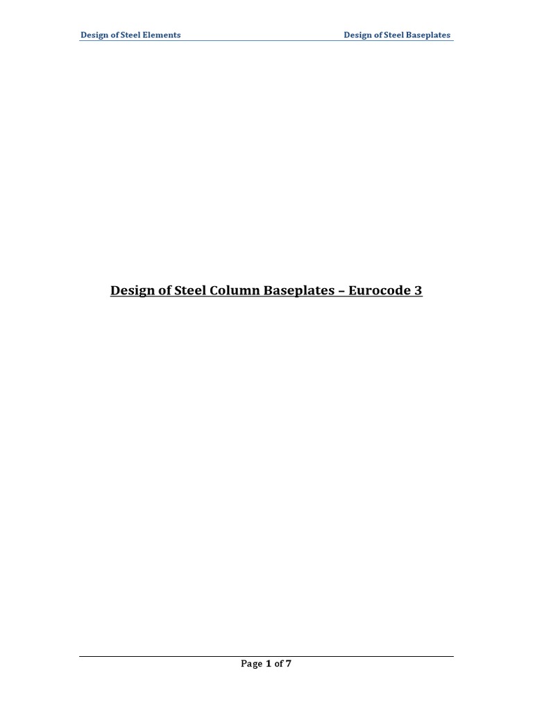 Steel Column Baseplate Design Guide | PDF | Column | Bending