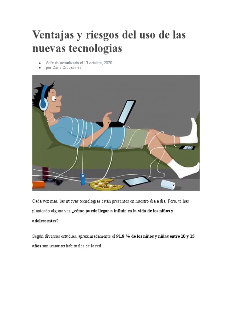 Ventajas y riesgos de la tecnología en jóvenes | PDF | Tecnología de ...