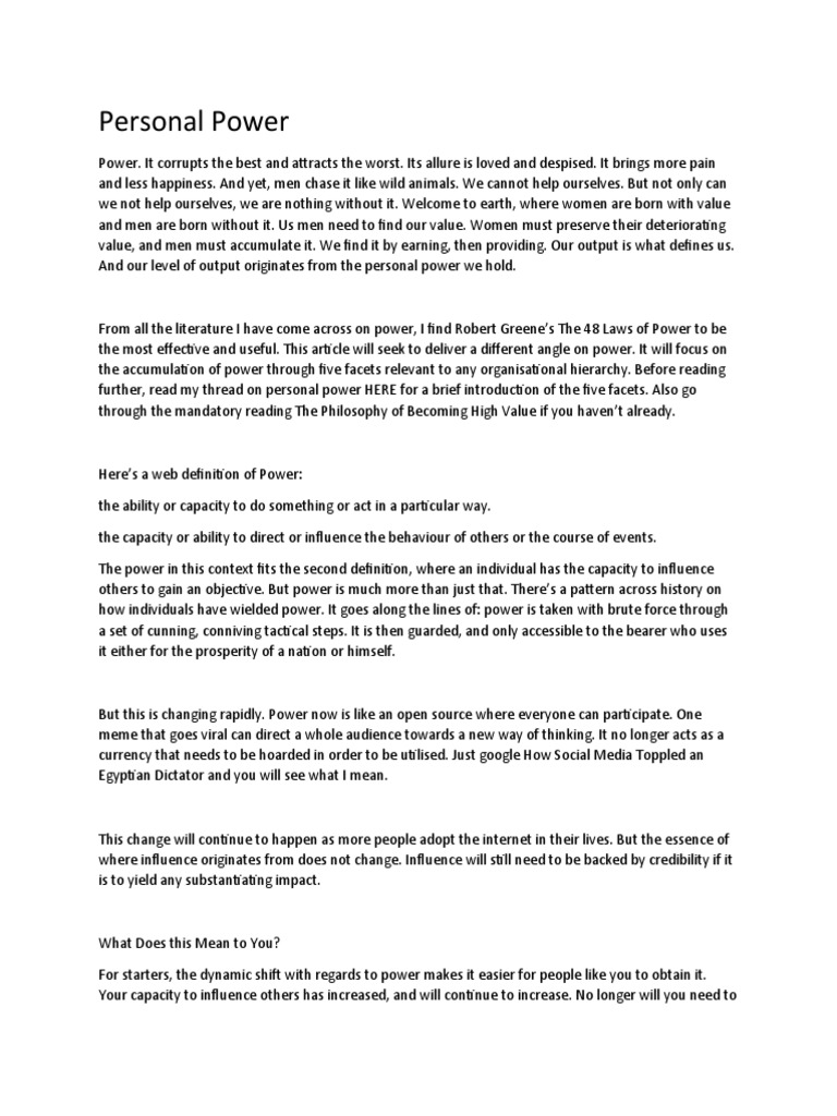 Personal Power Pdf | Carl Rogers on personal power – POUVJ