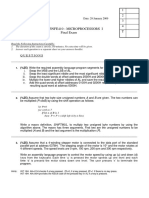 Eeng410/Infe410 - Microprocessors I Final Exam: Let P 0 For N 0 To 7 Ifbitnofbis1 Then P P + (Shift Left A by N Bits)