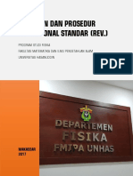 Pedoman Dan Prosedur Oprasional Standar (Rev.) - Prodi Fisika Universitas Hasanuddin