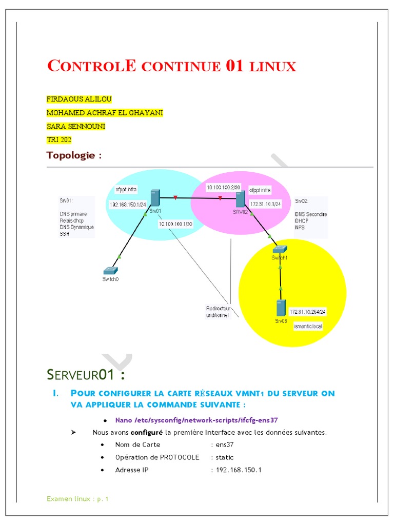 Configuration Réseau et Services Linux | PDF | Système de noms de ...