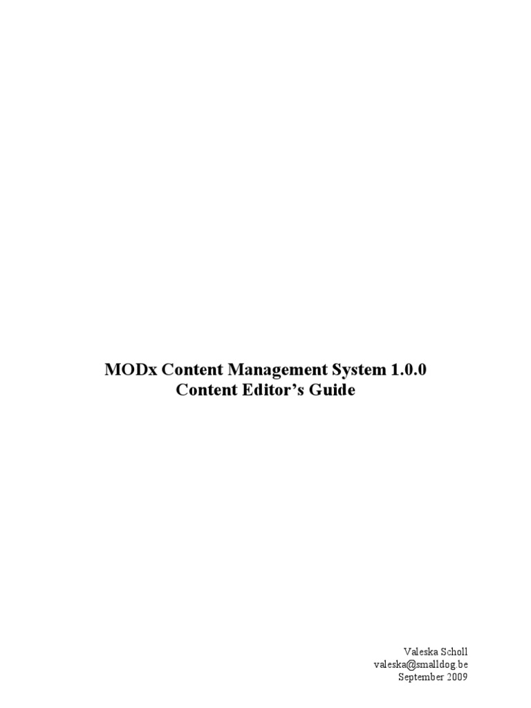 MODx Content Editors Guide | PDF | Hyperlink | Web Page