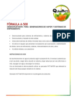 FORMULA A-500, DESINCRUSTANTE PARA SGV