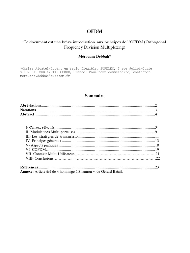 Ofdm | PDF | Orthogonal Frequency Division Multiplexing | Modulation