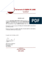 Certificado Laboral La Esquina - Alejandra Hern