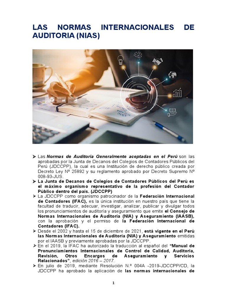 Normas Internacionales de Auditoría (NIA) | PDF | Auditoría | Contralor