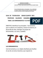 Tecnologia Grado Quinto Herramientas 2021