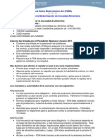 FDA Food Safety Law - Spanish