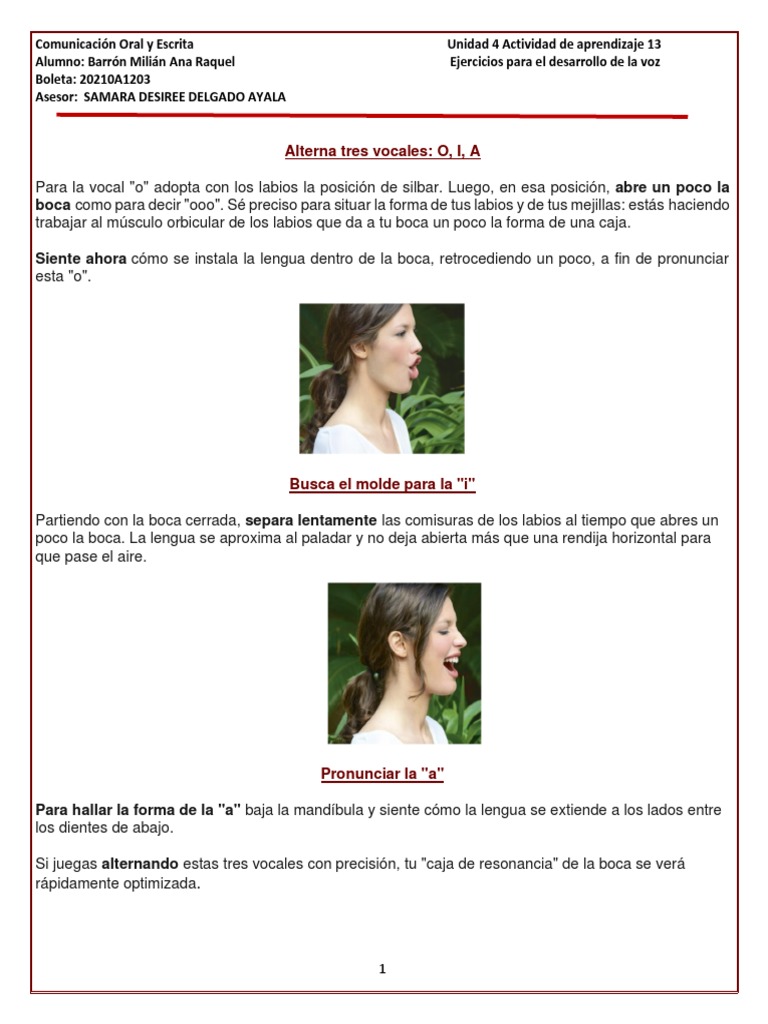 Ejercicios para Mejorar la Voz Oral | PDF | Boca | Cognición
