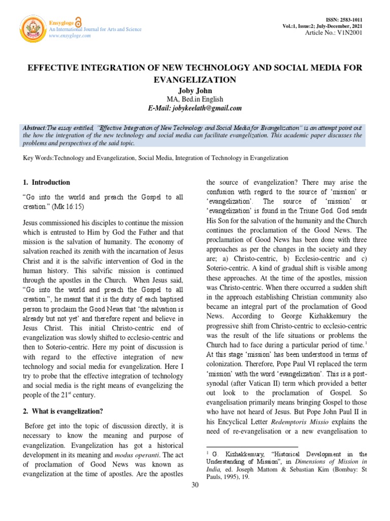 Effective Integration of New Technology and Social Media For ...