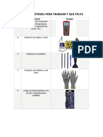 Lista de Material para Trabajar y Que Falta