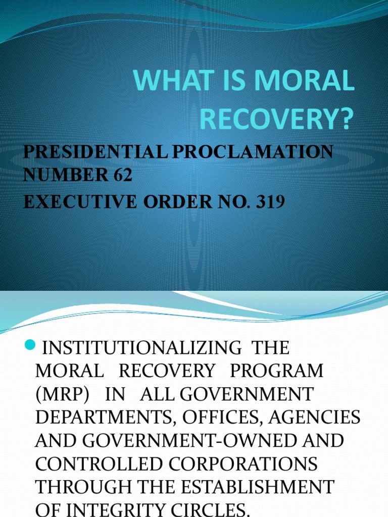 essay about moral recovery program