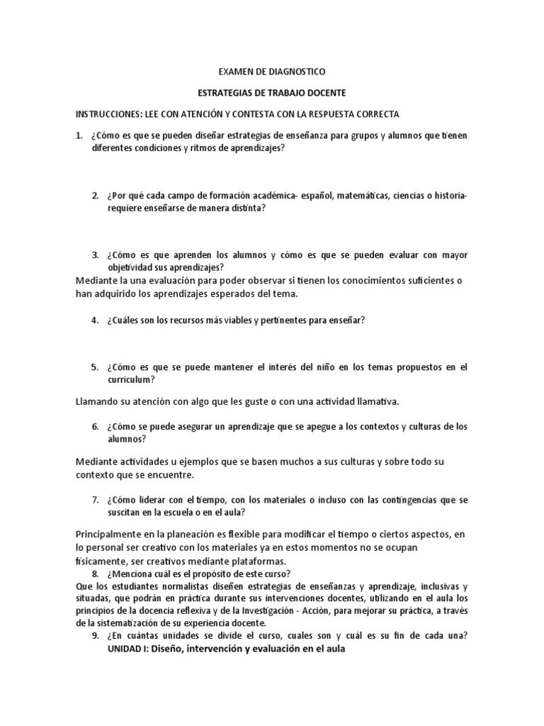 Estrategias Docentes Inclusivas y Efectivas | PDF | Evaluación | Prueba ...