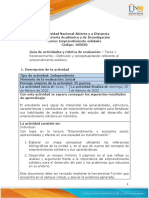 Guía de Actividades y Rúbrica de Evaluación - Tarea 1 - Reconocimiento - Definición y Conceptualización Referente Al Emprendimiento Solidario