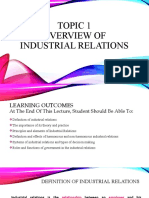 Topic 1 Overview of Industrial Relations