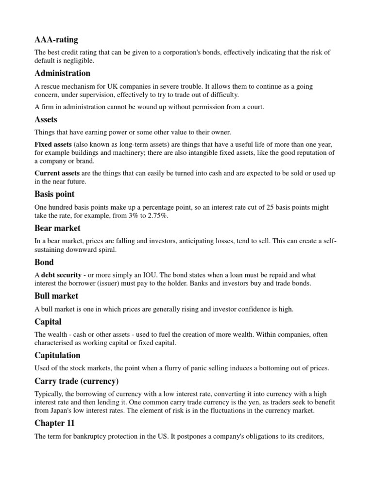 FINANCE Glossary For Beginners PDF Leverage (Finance) Stocks