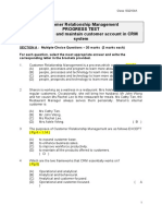 Customer Relationship Management Progress Test Unit 1 - Create and Maintain Customer Account in CRM System