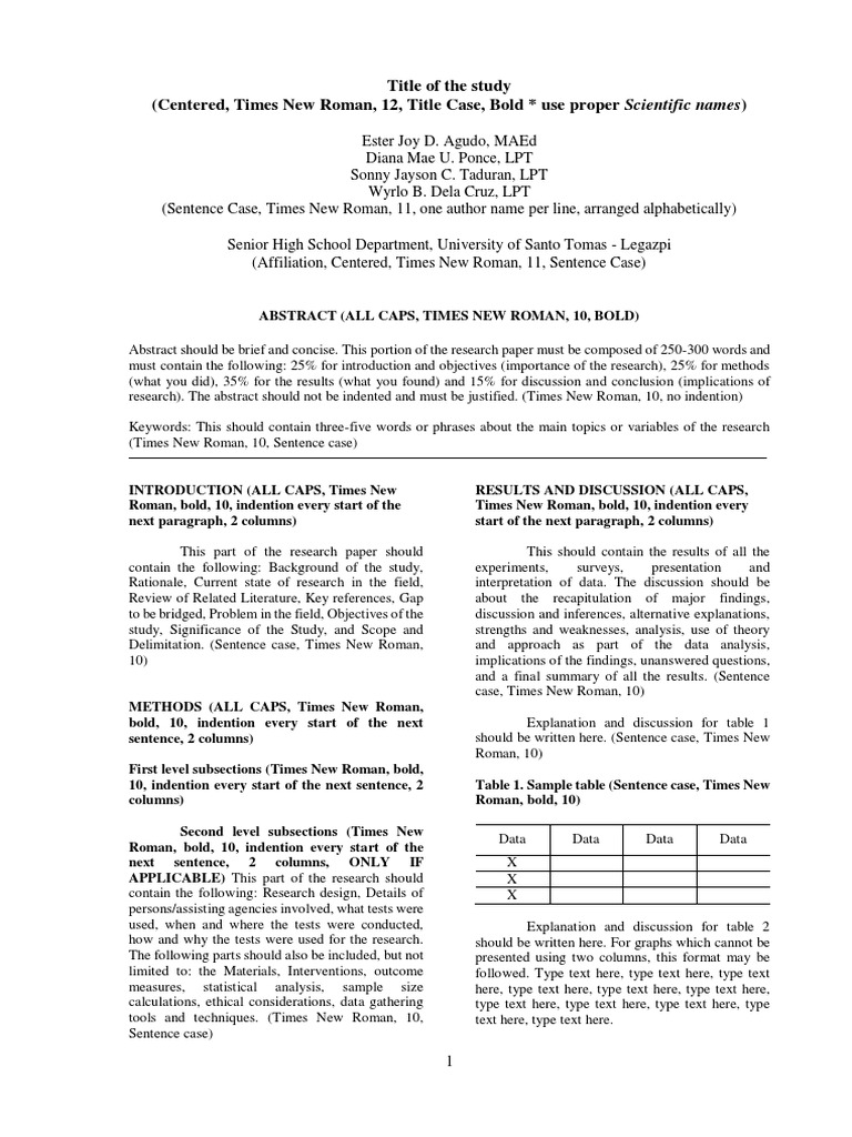 Grade 12 Research Paper Example