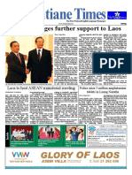 Beijing Pledges Further Support To Laos: Vientiane Times