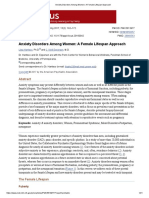 Anxiety Disorders Among Women - A Female Lifespan Approach