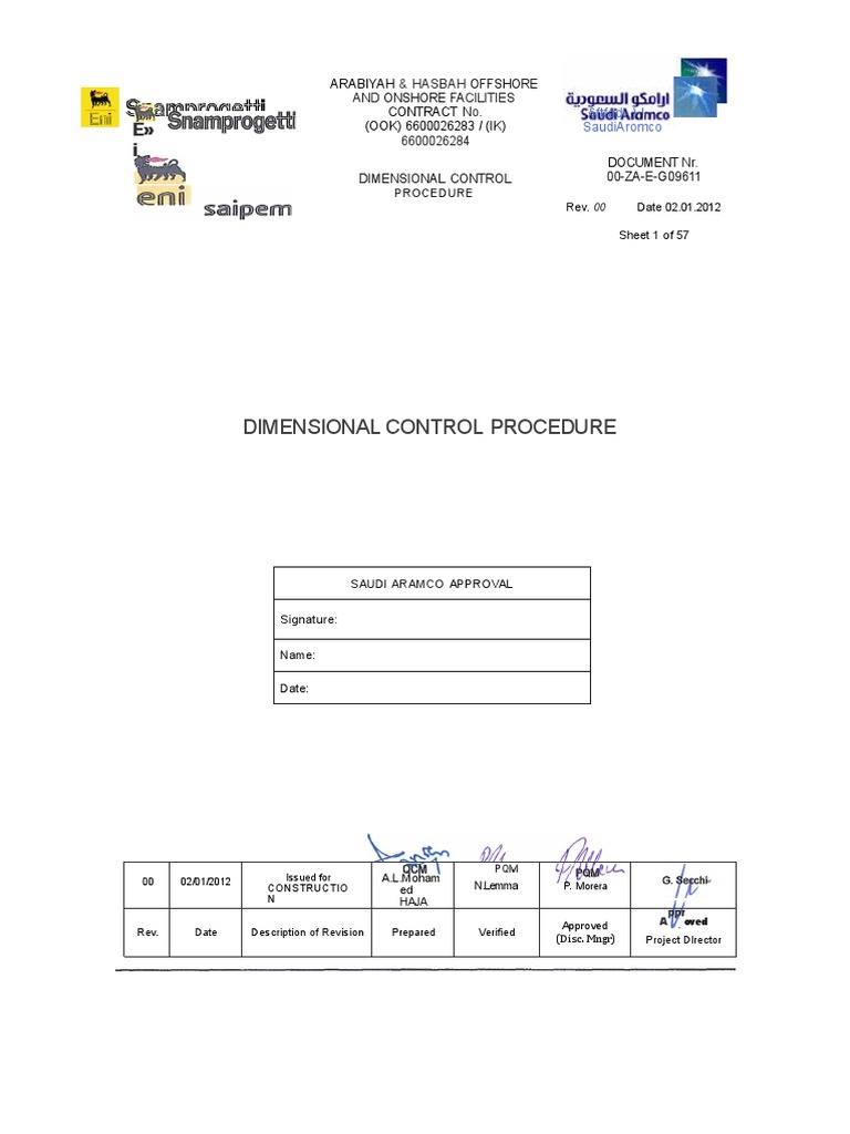 Dimensional Control Procedure PDF Specification (Technical