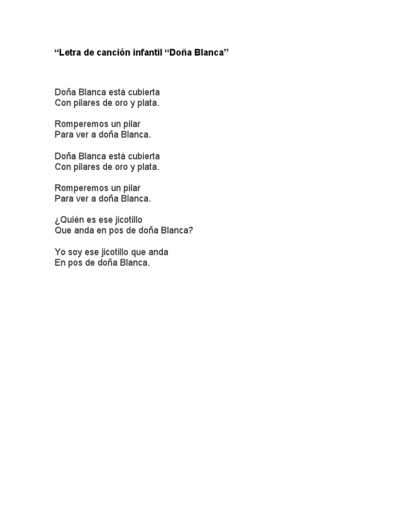 Doña Blanca Letra | PDF
