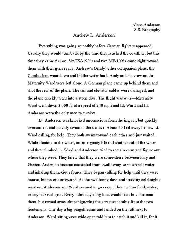 Biography of Andrew Anderson | PDF | Military Operations | Warfare