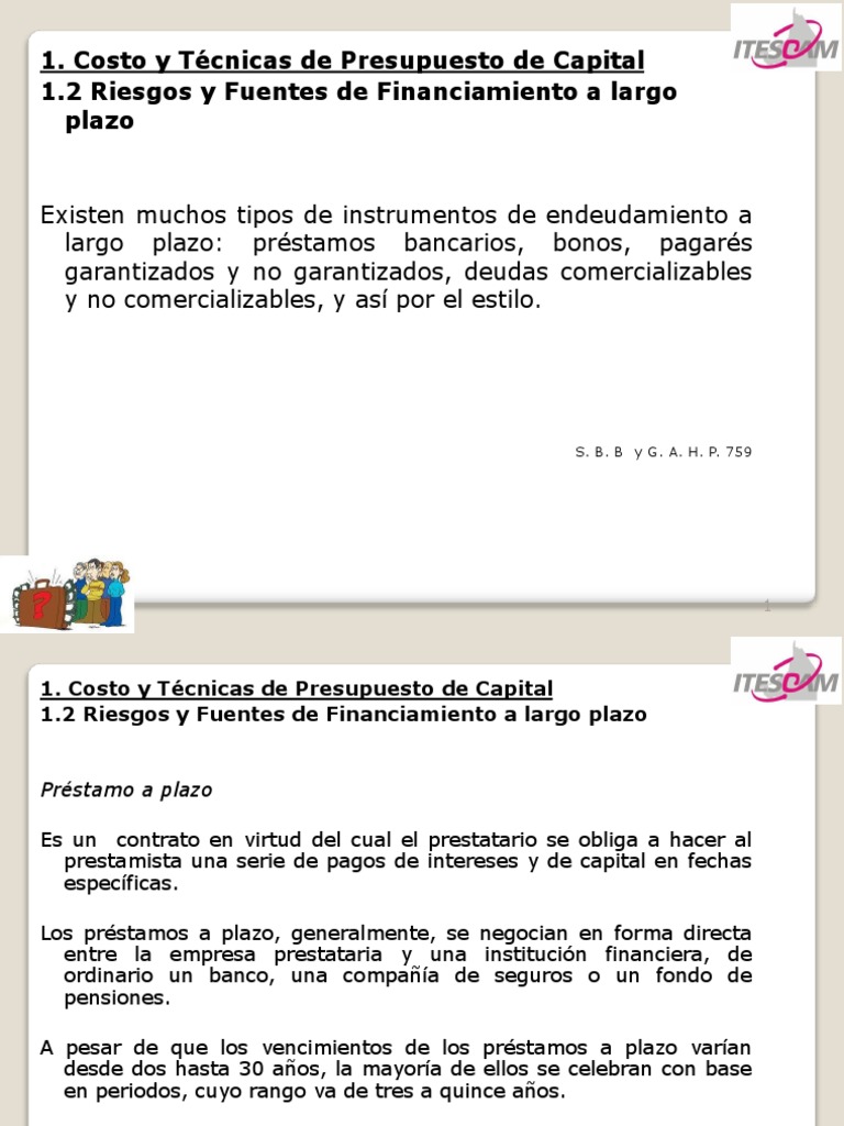 1.2. Riesgos y Fuentes de Financiamiento A Largo Plazo | PDF | Préstamo ...