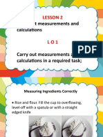 Carry Out Measurements and Calculations: Lesson 2