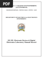 EE-252-Electronic Devices & Digital Electronics Laboratory Manual/ Record