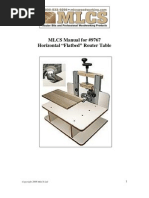 Horizontal "Flatbed" Router Table: MLCS Manual For #9767