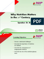 Why Nutrition Matters in The 21 Century: Speaker: Dr. Ibrahim Yousuf