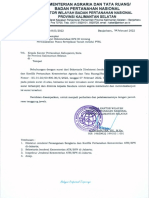 Surat Kekantah Perihal Tindaklanjut Rekomendasi BPK RI Tentang Permasalahan Pasca Sertipikasi Tanah Melalui PTSL