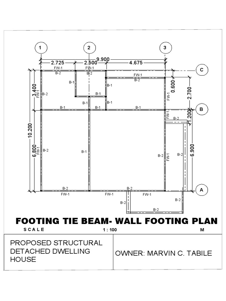 Footing Tie BeamWall Footing Plan PDF Military Aircraft