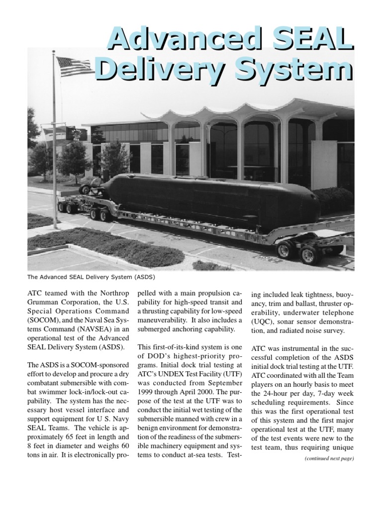 ASDS (Advanced SEAL Deliver System) Naval Warfare Military Of The