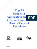 Top 25 Oracle IT Application and IT General Controls - Test of Control Templates