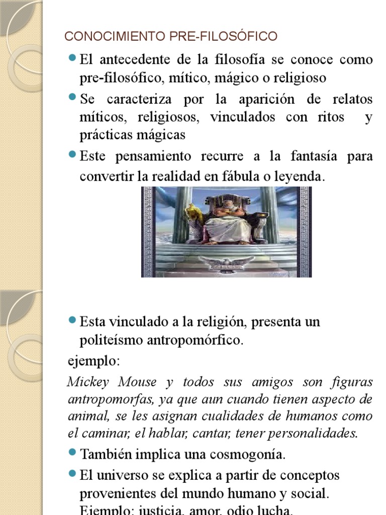 CONOCIMIENTO PRE-FILOSÓFICO - Intro | PDF | Mitología griega | Conocimiento