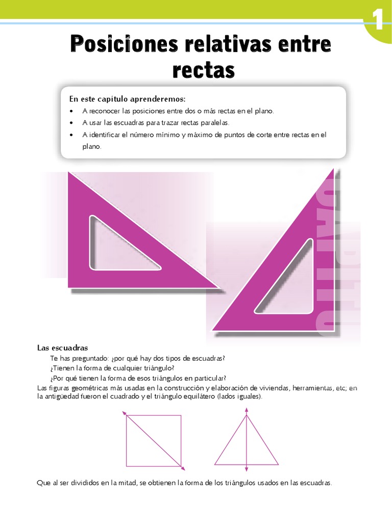 1° POSICIONES RELATIVAS ENTRE RECTAS | PDF | Triángulo | Geometria plana)