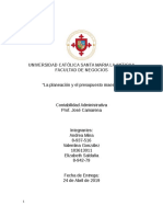 Presupuesto maestro y planeación financiera