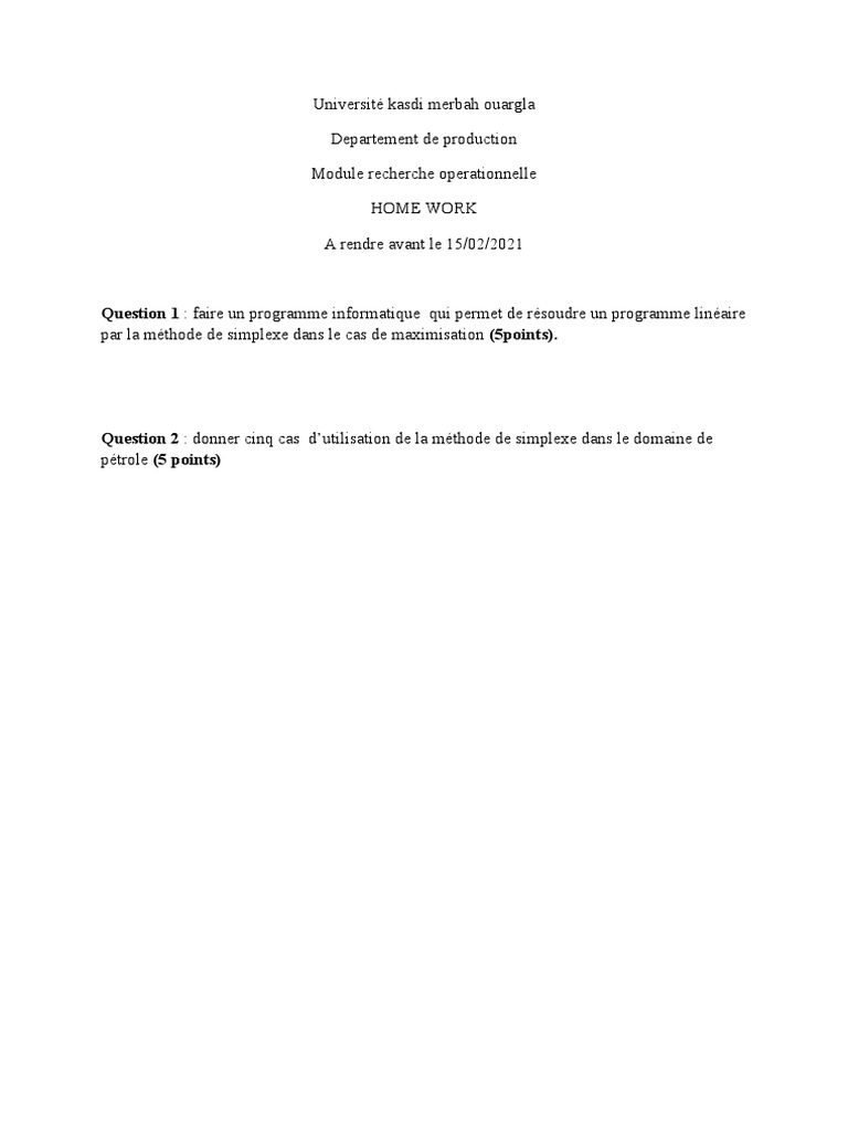 Programme linéaire et méthode simplexe | PDF | Ordinateurs
