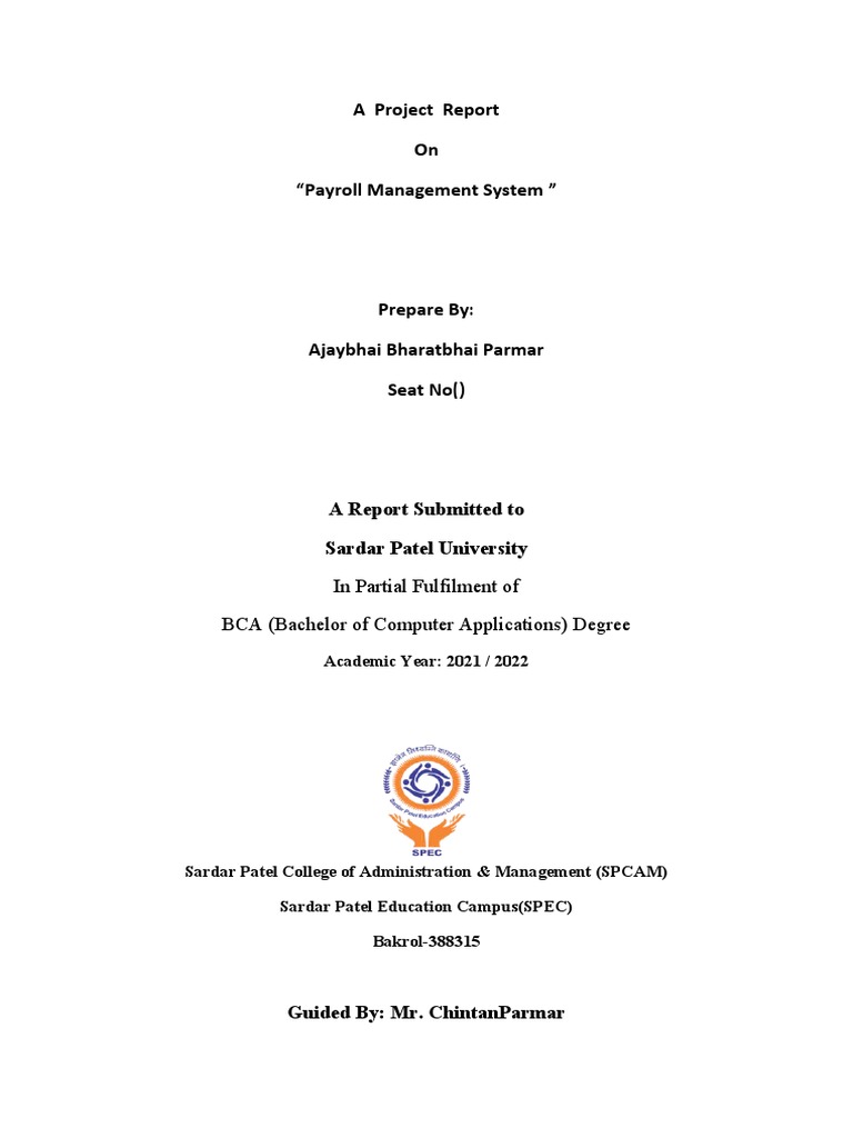 A Project Report On 