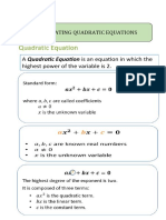 1. Illustrating Quadratics Equation
