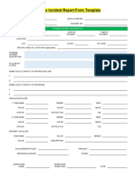 Offense Incident Report Form Template