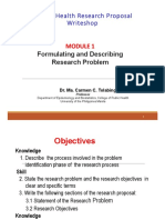 Formulating and Describing The Research Problem