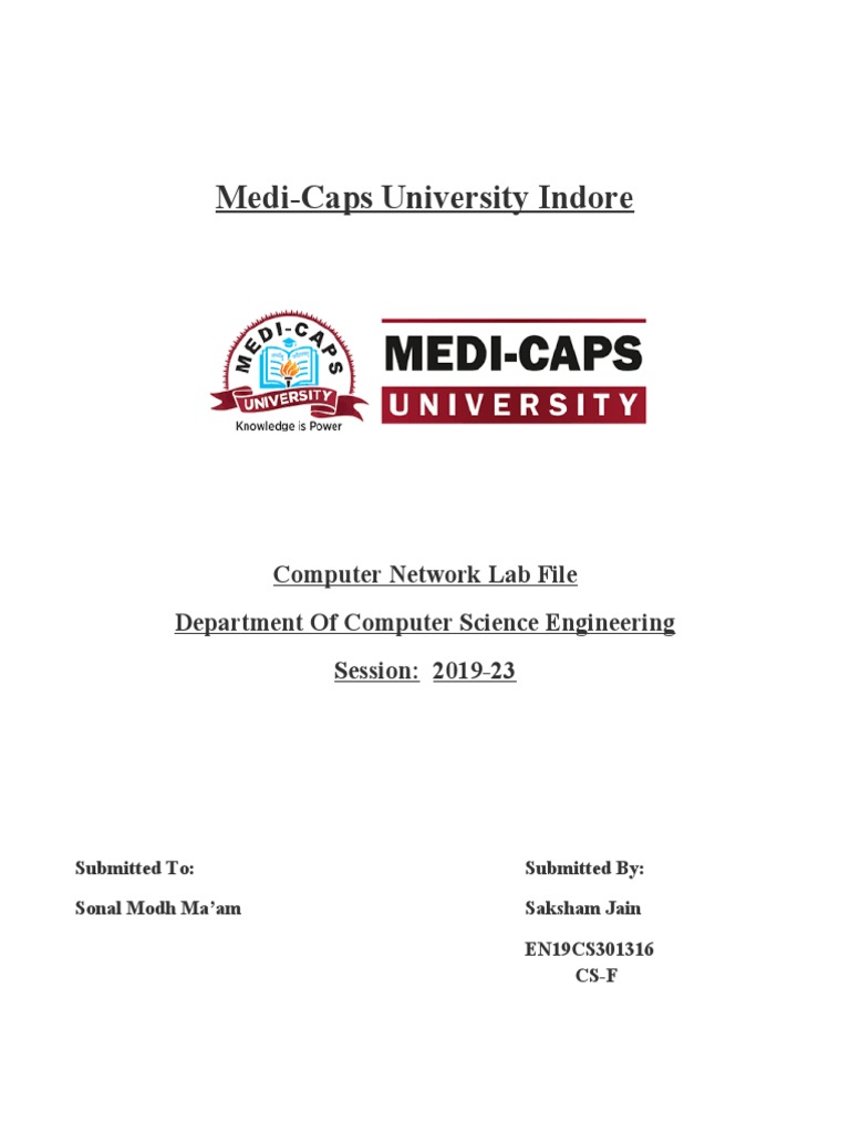 Medi-Caps University Indore: Computer Network Lab File Department of ...