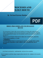 Sheet Processes and Technology Route: by DR - Saad Kariem Shather