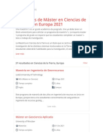 Másters en Ciencias de La Tierra en Europa 2021