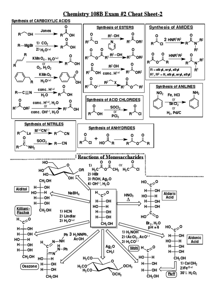 Chemistry 108B Exam 2 Cheat Sheet | PDF | Molecules | Carbon Compounds