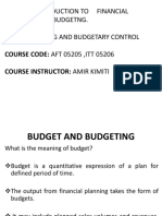 Planning and Budgetng.: Course: Introduction To Financial